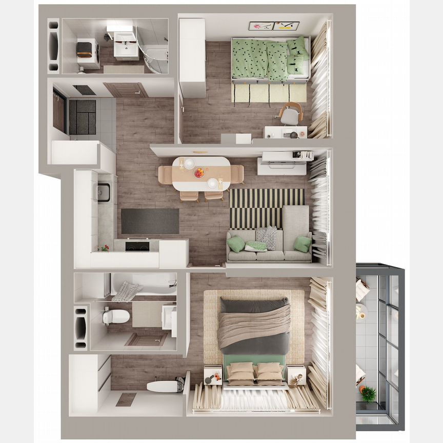 2-к. квартира, 51,2 м², 20/23 эт.