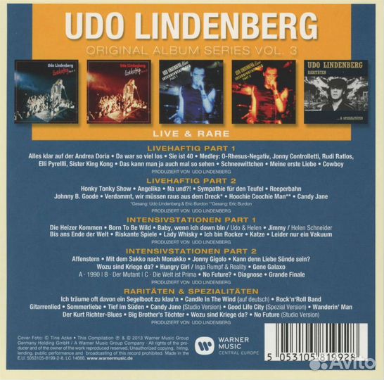 Udo Lindenberg - Original Album Series Vol.3 (Live Rare) (5 CD)