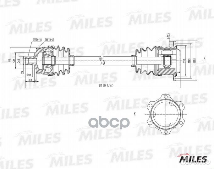 Привод в сборе audi A4 I/skoda/VW passat V 1.8T