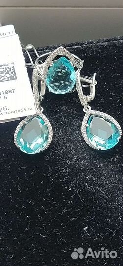 Серебряные серьги с кольцом новые