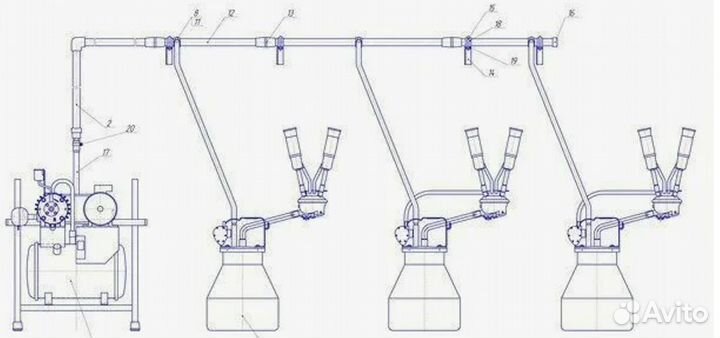 Установка вакуумная стационарная увс-3 доильная