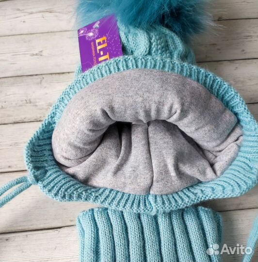 Комплект шапка и снуд зимние для детей