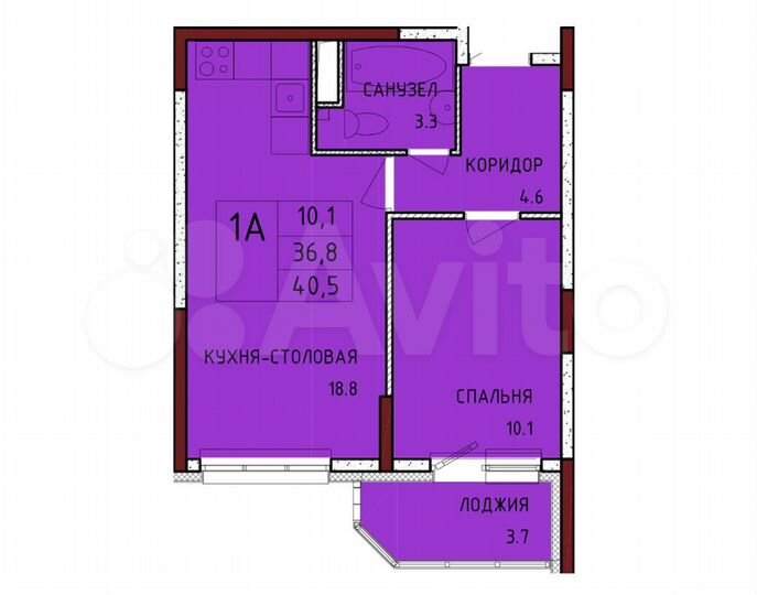 1-к. квартира, 40,5 м², 11/16 эт.