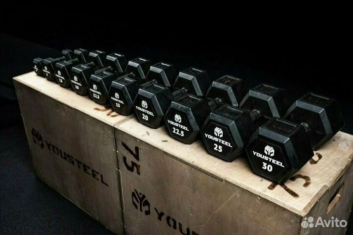 Гантель гексагональная с обрезиненной ручкой