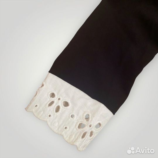 Платье H&M черное с кружевным воротником размер S