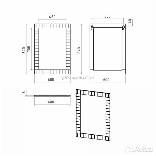 Brevita Gloster - 60 белое Зеркало