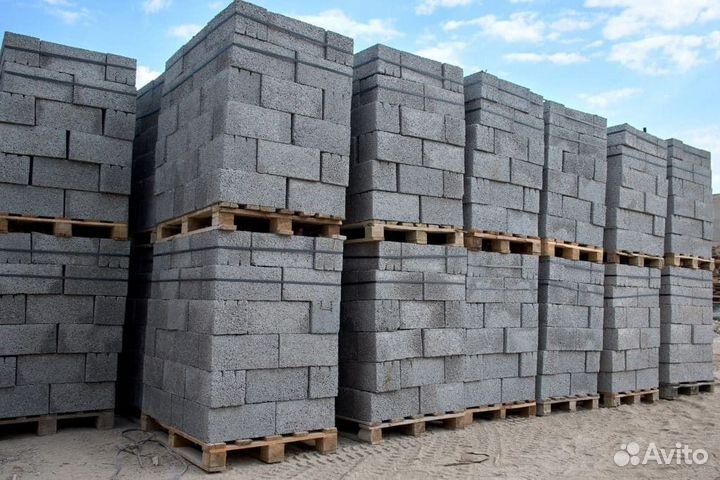 Керамзитоблок пустотелый 390х190х188 М75