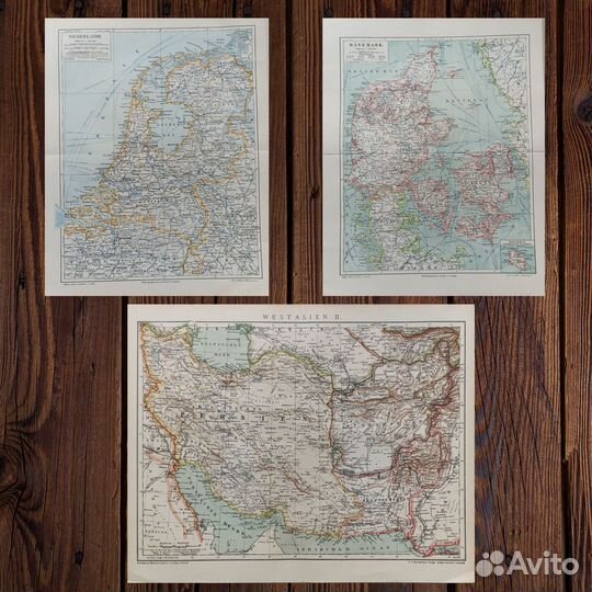 15 Антикварных географических карт 1895