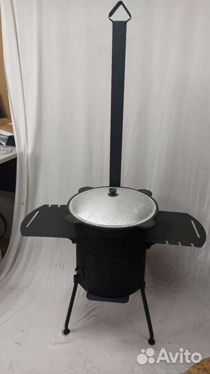 Казан 12 литров + печь 3мм с полками