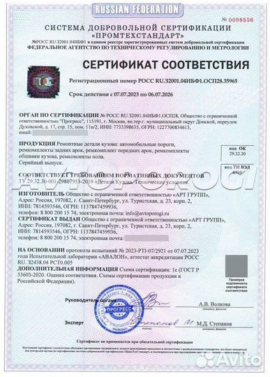 Ремонтные пороги Kia Ceed 3