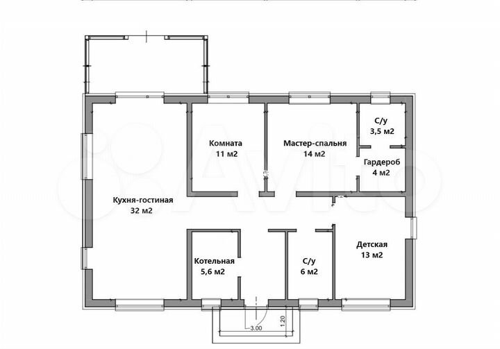 Коттедж 120 м² на участке 7 сот.