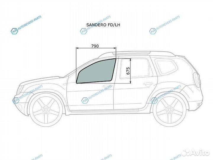 Sandero fdlh Стекло переднее левое опускное renaul
