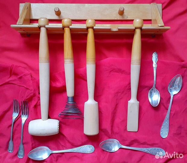 Вилки довоенные.ложки мельхиор.Кухонный набор СССР