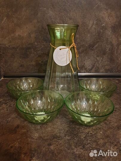 Ваза графин салатник богема цветное стекло