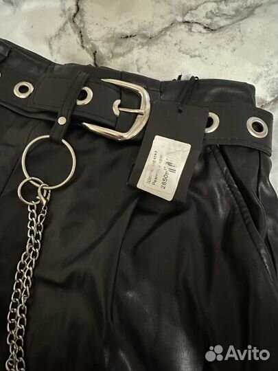 Шорты экокожа