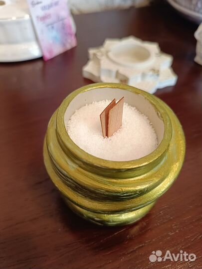 Изделия из гипса, подсвечник, свеча, подарок