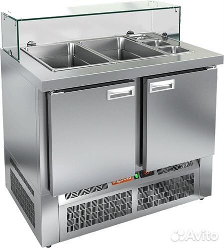 Стол для салатов hicold sle3-11gn низкое стекло