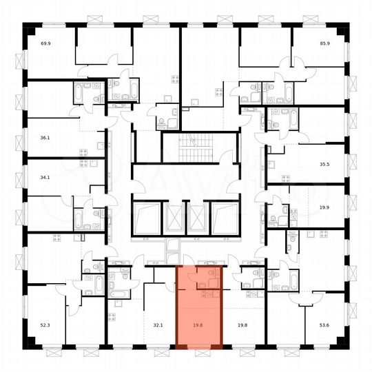 Квартира-студия, 19,8 м², 9/17 эт.