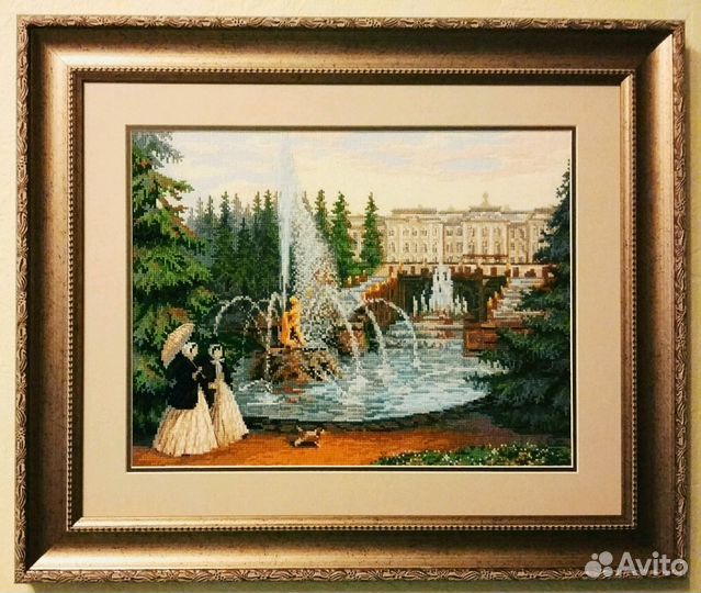 Картина вышитая по мотивам художника Садовникова В