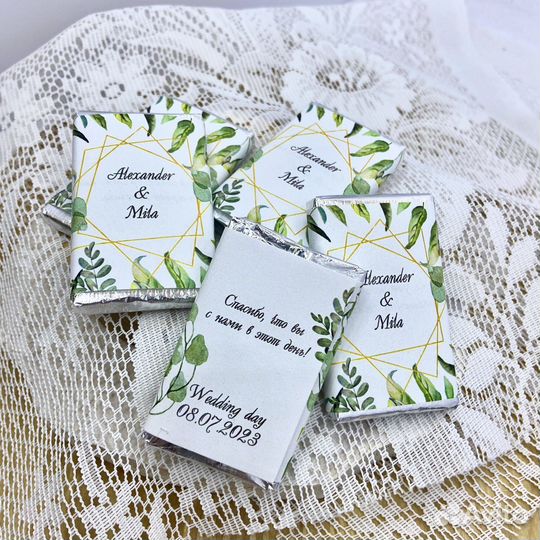 Визитка шоколад с логотипом и предсказаниями