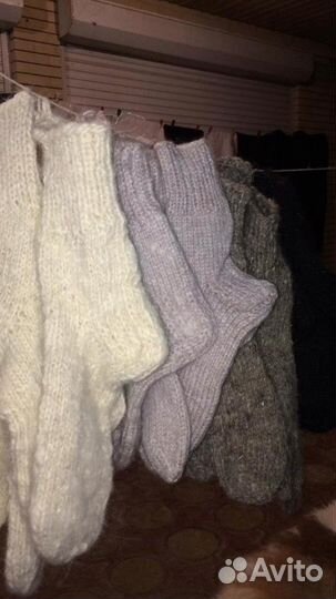 Носки вязаные чисто шерстяные,нитки из козьего пух