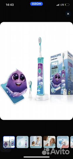 Электрическая зубная щетка philips sonicare