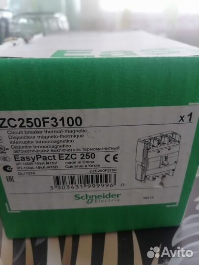 Автоматический выключатель 100 А. schneider