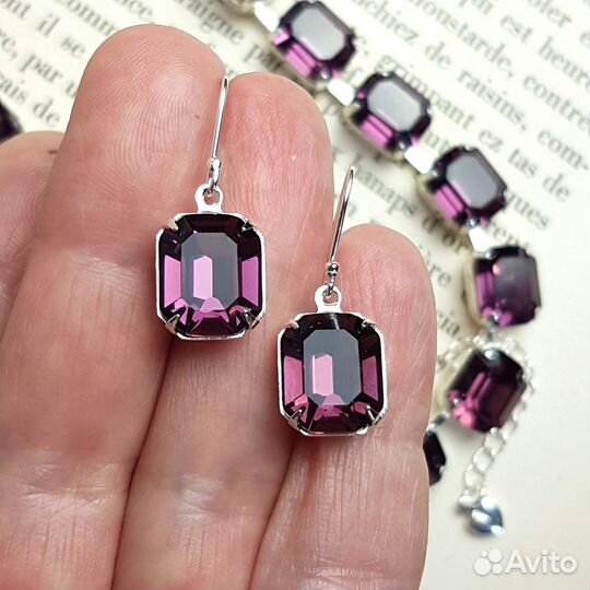 Ожерелье Чокер Сваровски Аметист Swarovski