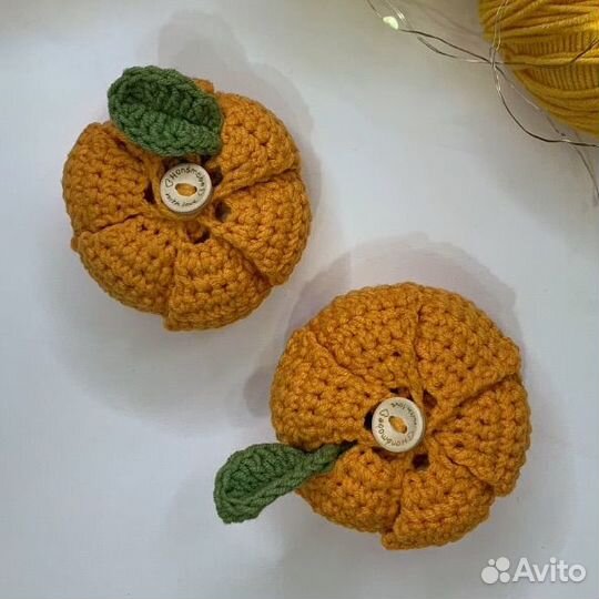 Мастер класс по вязанию, мандарин с дольками