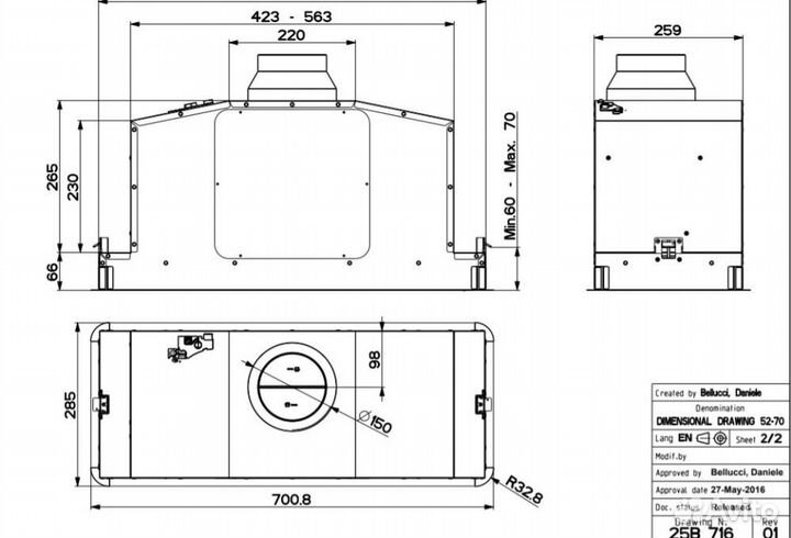 Встраиваемая вытяжка Faber IN-light EV8P X A52