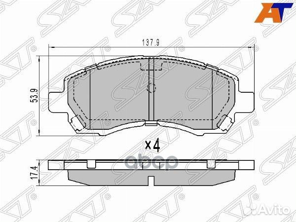 Колодки тормозные перед subaru impreza GF 92-00