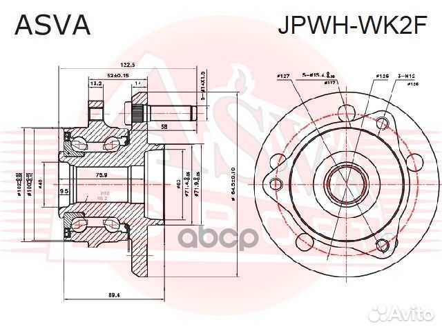 Ступица колеса перед прав/лев 4 jpwhwk2F asva