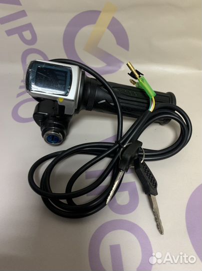 Ручка газа для электровелосипеда с вольтметром