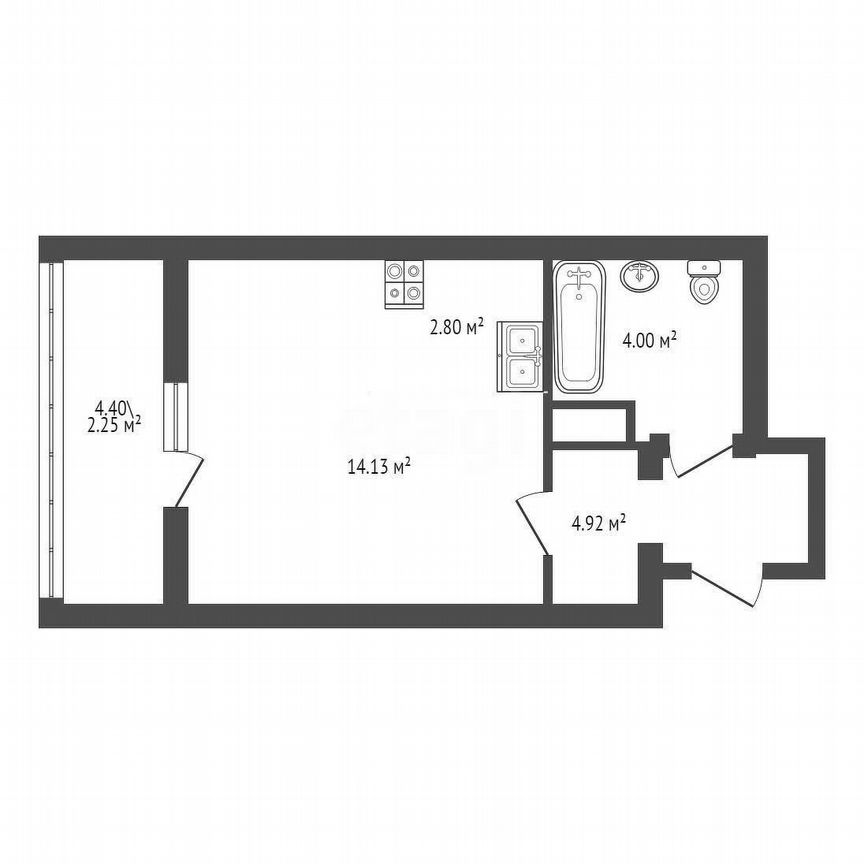 Квартира-студия, 28,1 м², 6/12 эт.