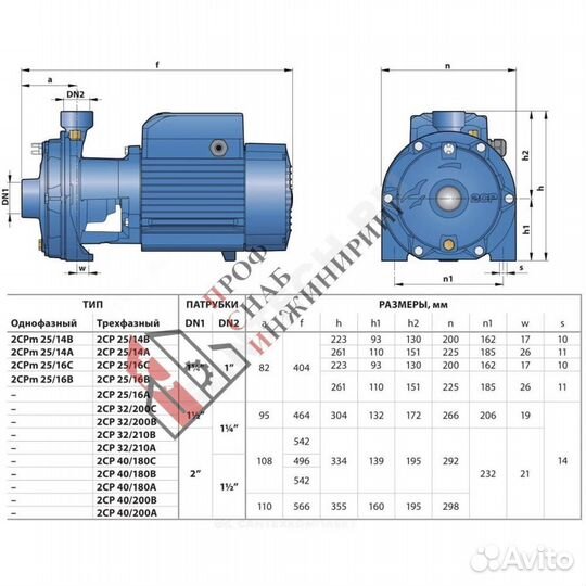 Насос 2 CP 40/180 A Pedrollo 452CT403AE