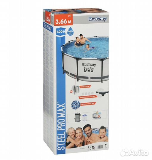 Каркасный бассейн Bestway 366х100 см 56418 фильтр