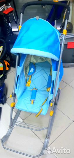 Детские санки коляска с колесами