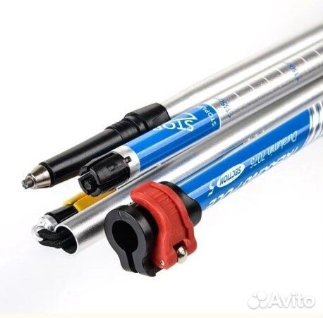 Палки треккинговые, алюминиевые, 5 уровней, синие