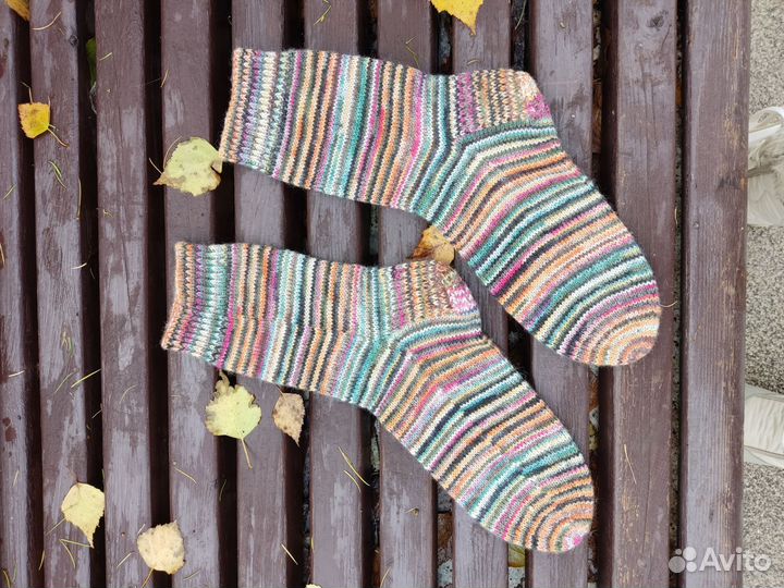 Носки ручной вязки шерстяные