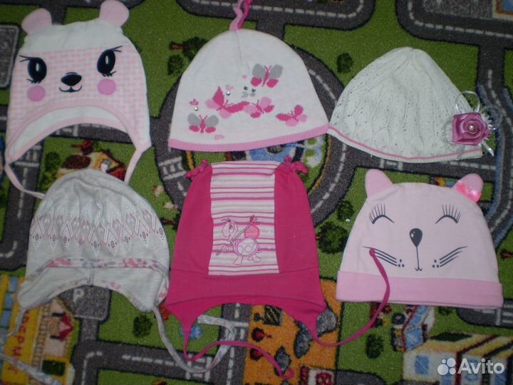 Шапочки на девочку от 1 года до 2,5