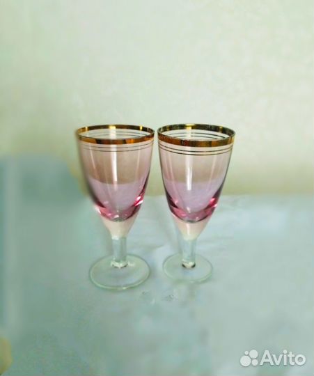 Бокалы Фужеры Рюмки золотой ободок Винтаж СССР