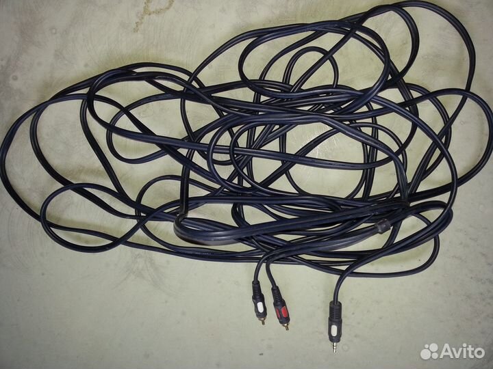 Межблочный кабель 10 метров RCA - Jack 3.5