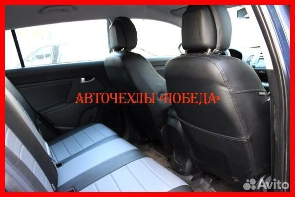 Чехлы Kia Sportage 3 из экокожи чёрно-серые Класси