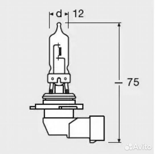 Osram 9005 Лампа HB3 12V 60W P20d original line ка