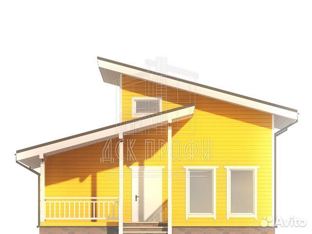 Каркасный дом под ключ 76м2 с ассиметричной крышей