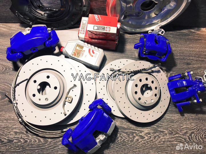 Комплект спорт тормозов перед+зад 340/310