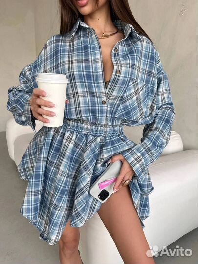 Костюм с юбкой и рубашкой 42/46