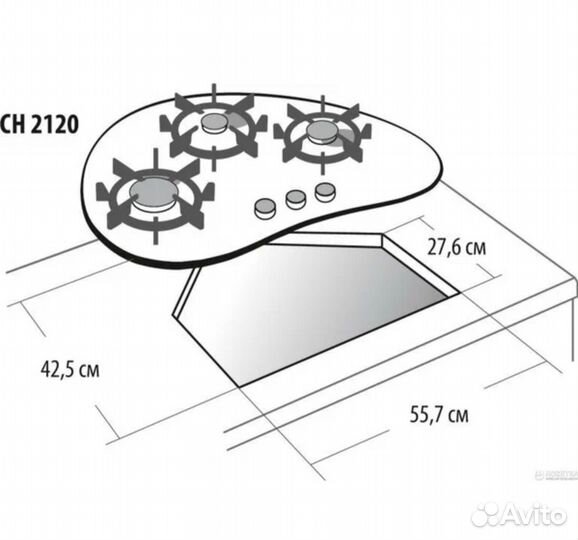 Газовая варочная панель 3 конфорки новая
