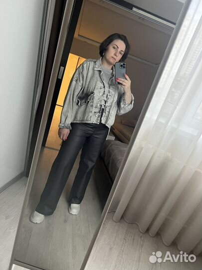 Джинсовая куртка серая женская 46 48