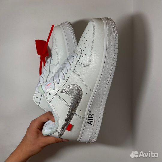 Кеды Nike Air Force Off-White LUX кожа новые